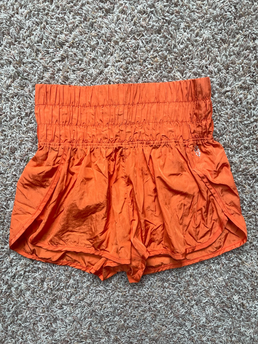 Free People Movement Women’s Size M Orange Running Shorts Pumpkin Fall Workout